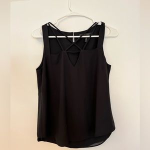 BCBG black blouse with criss cross serial Size XS